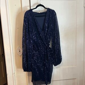 Club L London Navy Sequin Dress